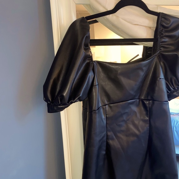 Black Faux Leather Dress: H&M - Picture 2 of 4